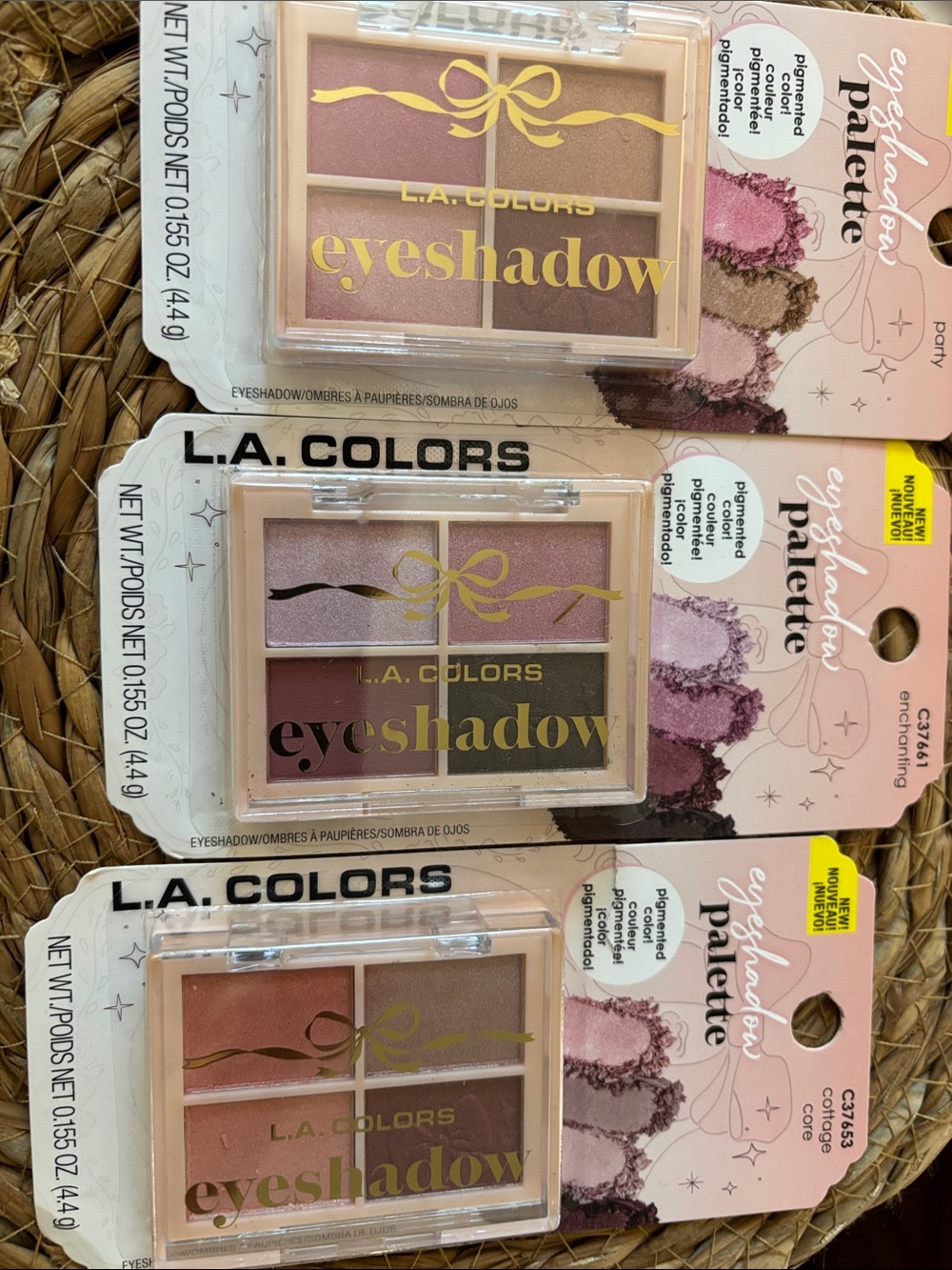 L.A. Colors Pink & Mauve Mini Eyeshadow Trios